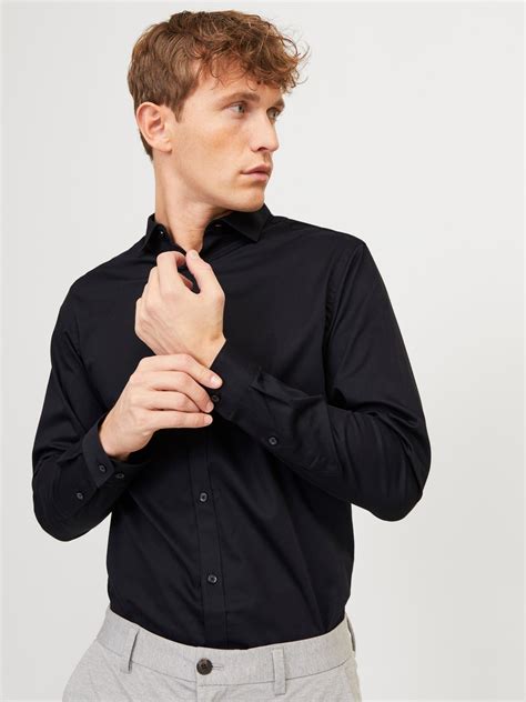 Camicia formale in cotone (Nero) 